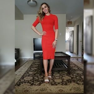 Stunning burnt orange midi dress